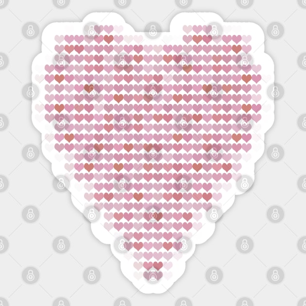 Pink Heart Filled with Hearts for Valentines Day Sticker by ellenhenryart